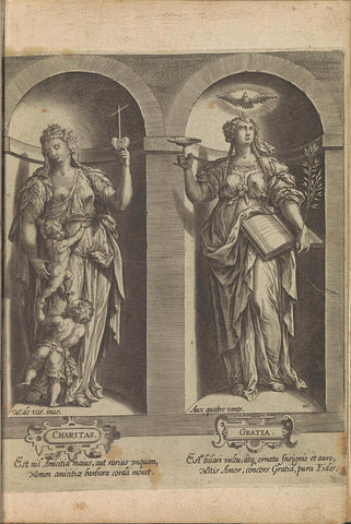 Love and Grace, Hans Collaert (I), after 1577 - 1580 Canvas Print