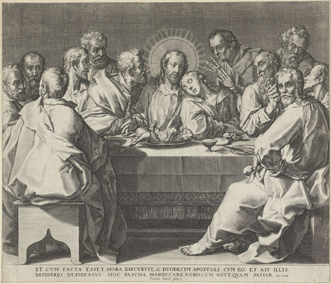 Last Supper, Johann Sadeler (I), 1560 - 1650 Canvas Print