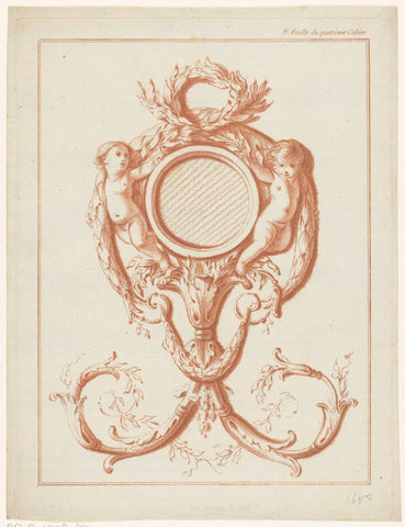 Medallion with putti and tendrils, anonymous, Jean Baptiste Huet (le vieux), 1770 - 1780 Canvas Print