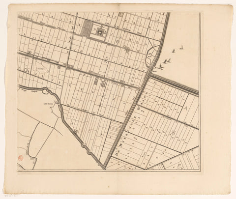 Map of the Zijpe- en Hazepolder (part bottom right), Reinier van Persijn, 1665 - 1760 Canvas Print