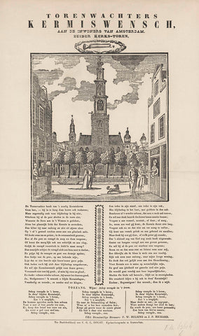 Fairground print of the tower guards of the Zuiderkerk in Amsterdam, c. 1840-1870, anonymous, 1840 - 1870 Canvas Print