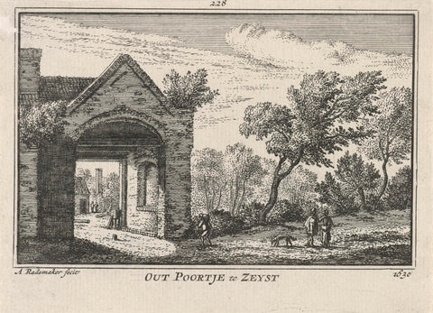 View of an old gate in Zeist, 1630, Abraham Rademaker, 1727 - 1733 Canvas Print