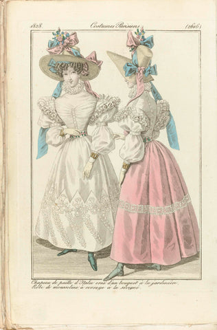 Journal des Dames et des Modes 1828, Costumes Parisiens (2616), anonymous, 1828 Canvas Print