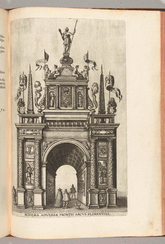 Triumphal Arch of Florence (reverse), 1594, Pieter van der Borcht (I), 1594 - 1595 Canvas Print