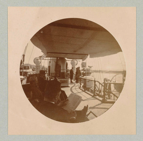 Guests on the deck of Radarschip de Hohenzollern, Paul Güssfeldt (possibly), 1889 Canvas Print