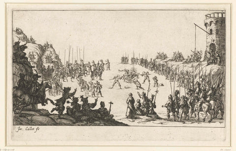 Martyrdom of Saint Laurentius, Jacques Callot (rejected attribution), 1610 - 1660 Canvas Print