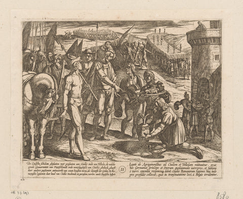 Envoys from Cologne bring gifts to Civilis, 69-70, Antonio Tempesta, 1612 Canvas Print