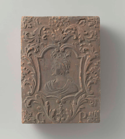 Tile depicting a Roman bust, anonymous, c. 1675 - c. 1725 Canvas Print