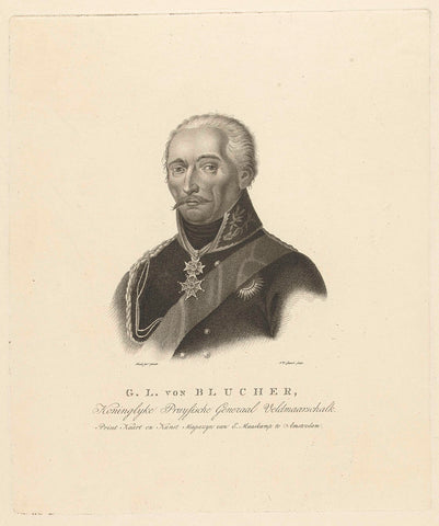 Portret van Gebhard Leberecht von Blücher, Jan Willem Caspari, 1813 - 1822 Canvas Print