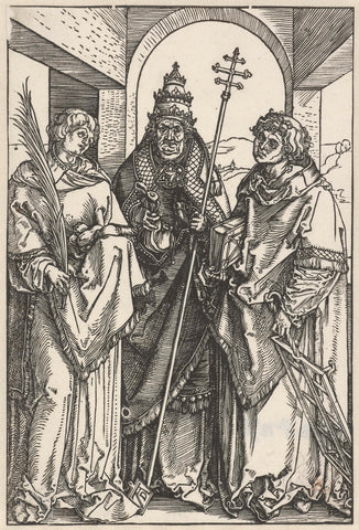 Saint Stephen, Sixtus and Lawrence, Albrecht Dürer, 1504 - 1505 Canvas Print