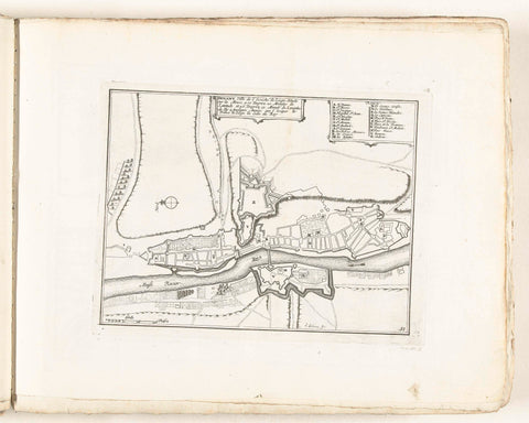 Map of Dinant, c. 1702, Laurens Scherm, 1702 - 1703 Canvas Print