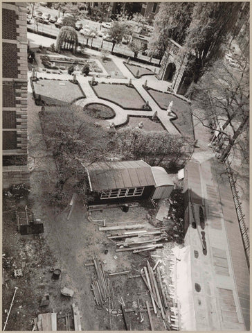 Garden at the entrance of the Print Room, seen from above, 1979 Canvas Print