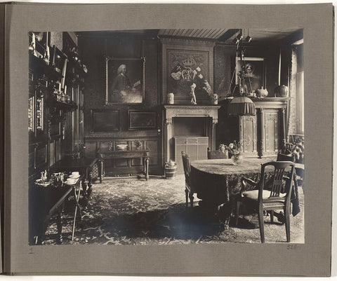 Dining room of the villa on the ground floor circa 1920., 1918 - 1921 Canvas Print