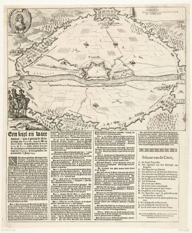 Map of the siege of Thionville, 1643, anonymous, 1643 Canvas Print