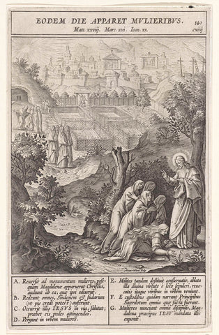 Christ appears to the holy women, Antonie Wierix (II), 1593 Canvas Print