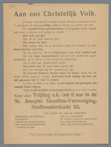 To our Christian People, Commission of Action and Information, 1918 Canvas Print