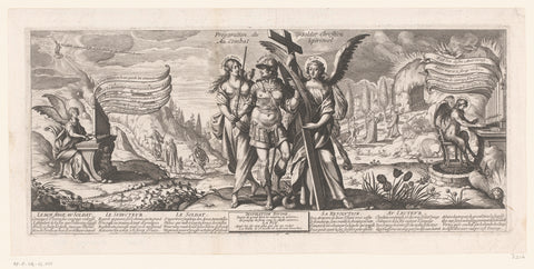 Preparation of the Christian soldier for the spiritual battle, Abraham Bosse, c. 1630 Canvas Print