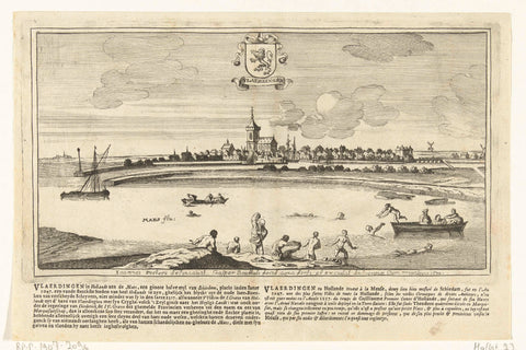 View of Vlaardingen, Gaspar Bouttats, 1674 Canvas Print