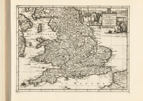 Map of England, 1726, anonymous, 1726 Canvas Print