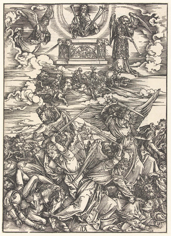 The four avenging angels, Albrecht Dürer, 1511 Canvas Print