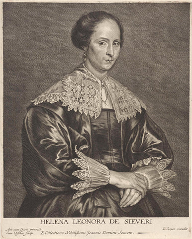 Portrait of Héléne Leonore Dubois, Cornelis Visscher (II), 1682 - 1725 Canvas Print