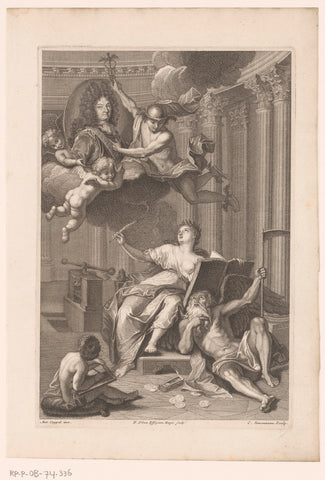 Allegory of Louis XIV, Charles Louis Simonneau, 1723 Canvas Print