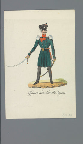 Officer of the Noordbr. Jagers, Albertus Verhoesen (attributed to), 1835 - 1850 Canvas Print