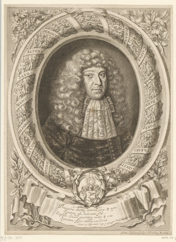 Portret van Johann Caspar Hendrich von Benndorf, Jakob von Sandrart, 1682 Canvas Print