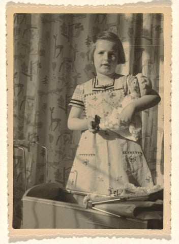 Isabel Wachenheimer in front of a pram and with a doll in her arms, April-May 1935, Stuttgart, anonymous, 1935 Canvas Print