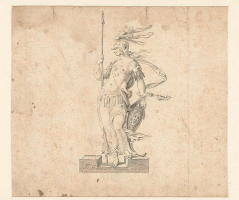 Standing Minerva, Herman Breckerveld, 1660 Canvas Print