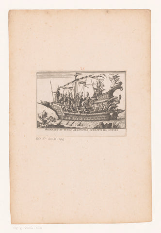 Ship with Meleager, Tydeus and Amor, anonymous, 1624 - 1631 Canvas Print