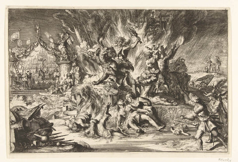 War and tyranny plague the Netherlands, Romeyn de Hooghe, 1674 Canvas Print