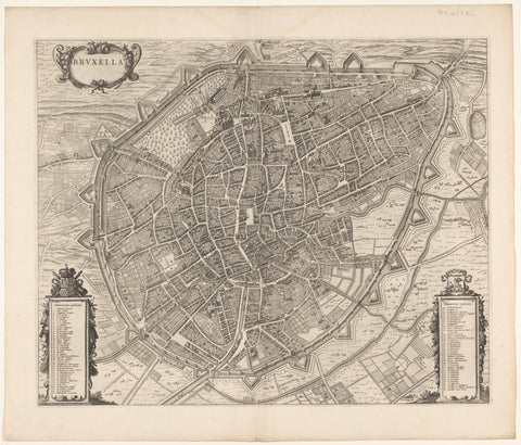 Map of Brussels, anonymous, 1649 Canvas Print