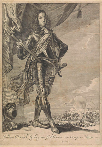 Portrait of William III, Prince of Orange, Cornelis Visscher (II), 1670-1684 Canvas Print