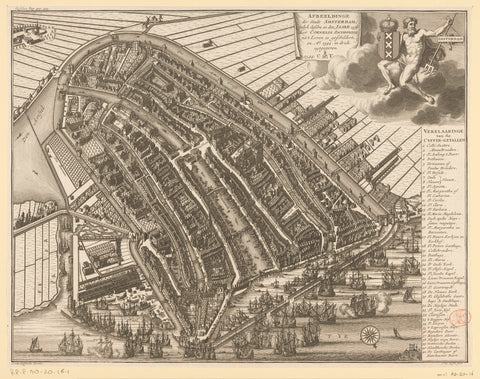 Map of Amsterdam, Joost van Sassen, 1729 Canvas Print