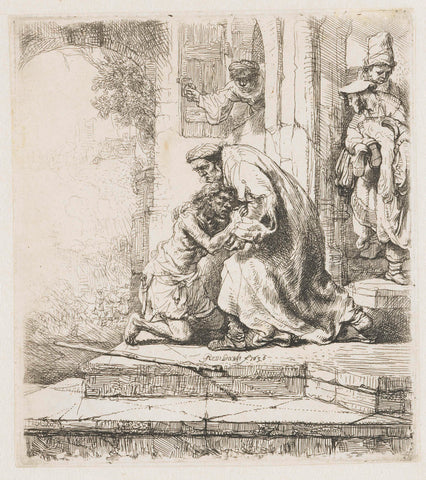 The return of the prodigal son, Rembrandt van Rijn, 1636 Canvas Print