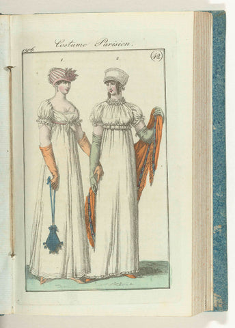 Journal des Dames et des Modes, editie Frankfurt 12 October 1806, Costume Parisien (42), anonymous, 1806 Canvas Print