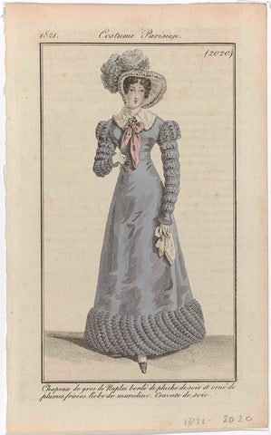 Journal des Dames et des Modes, Costume Parisien, 20 October 1821, (2020): Chapeau de gros de Naples (...), anonymous, 1821 Canvas Print