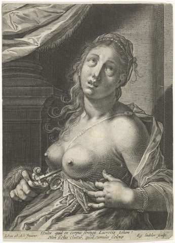 Suicide of Lucretia, Aegidius Sadeler, 1580 - 1629 Canvas Print
