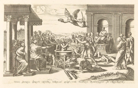 Martyrdom of Saint Cecilia, Marcantonio Raimondi, 1520 - 1575 Canvas Print