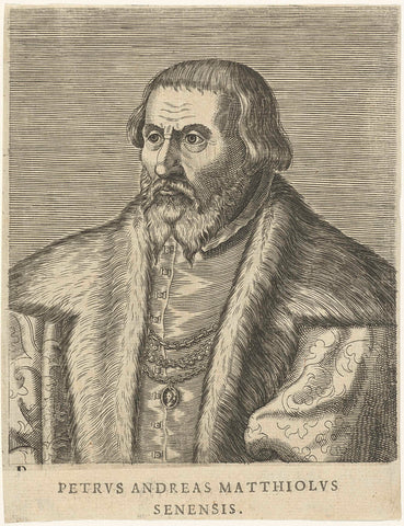 Portrait of Pietro Andrea Mattioli, Philips Galle, 1572 Canvas Print