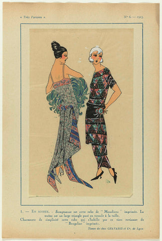 Très Parisien, 1923, No. 6: 1 - IN THE EVENING. - Sumptuous is this dress..., anonymous, 1923 Canvas Print