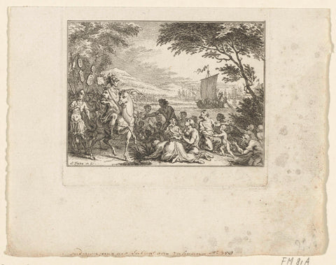 Salische Franken submit to Julianus, 358, Simon Fokke, 1722 - 1750 Canvas Print