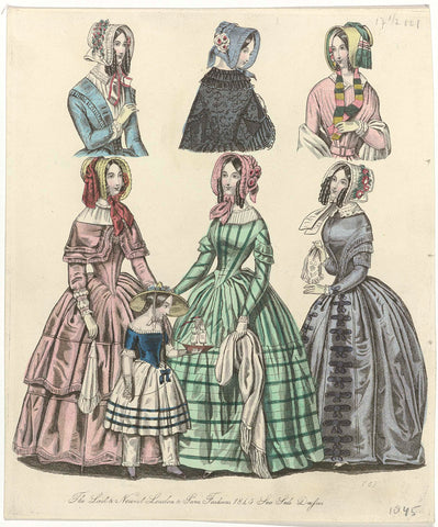 The World of Fashion, 1845 : The Last & Newest (...) Sea Side Dresses, anonymous, 1845 Canvas Print