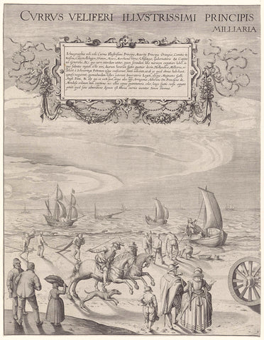 Sailing wagon of Simon Stevin (left plate), 1602, Willem Isaacsz. of Swanenburg, 1652 Canvas Print