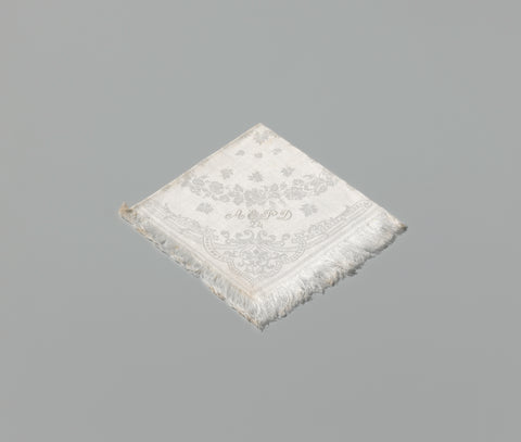 Finger cloth of linen damask with a flower pattern, , c. 1875 - c. 1900 Canvas Print