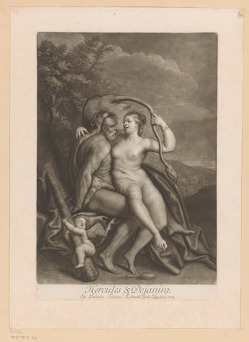 Hercules and Deianeira, John Smith (printmaker/ publisher), 1709 Canvas Print