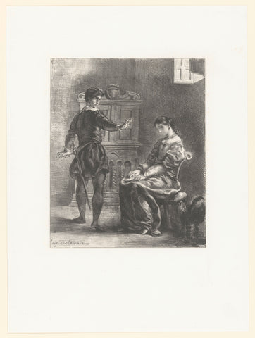 Hamlet Leaves Ophelia, Eugène Delacroix, in or after 1834 - in or before 1864 Canvas Print