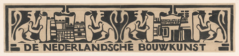 Design for vignette in the memorial book for Queen Wilhelmina from 1923: De Nederlandsche Bouwkunst, Carel Adolph Lion Cachet, 1874 - 1945 Canvas Print