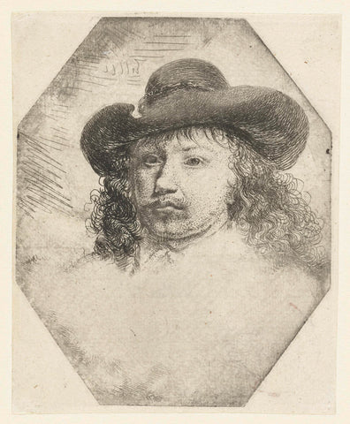 Young man with a wide brim hat, Godfried Schalcken (attributed to), 1630 - 1700 Canvas Print